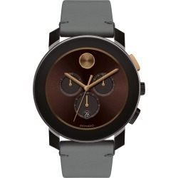 Movado Movado Company Store Movado Trend Chronograph, Brown Sunray Dial And Taupe Strap