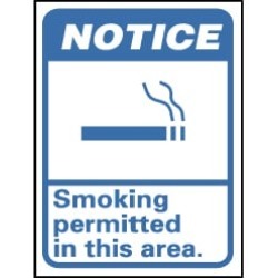 NMC 10x14 Rigid Plastic Smokng Permitted Sign NGA3RB