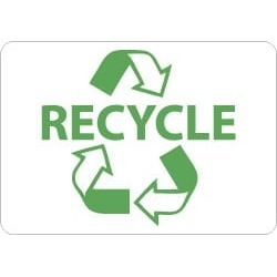 NMC 10x14 Plastic Sign Go Green Recycle W/graph ENV26RB