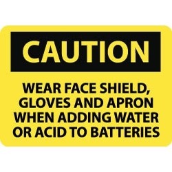 NMC Wear Faceshield/gloves 10x14"vinyl Caution Sign C648PB