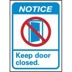 NMC 10x14 Rigid Plastic Keep Door Closed Sign NGA4RB