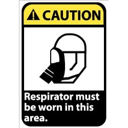 NMC Caution - Respirator Must Be Worn in This Area, 10 Inch Wide