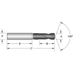 Allied Machine and Engineering 9mm, 140 Degree Drill Point Angle,