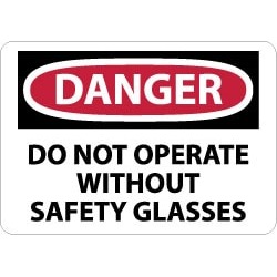NMC 7x10 Rigid Plastic Dngr Opr W/sftygls Sign D21R