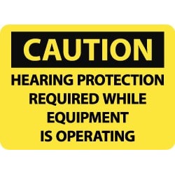 NMC Hearing Protection Req 10x14 .040 Alum Caut Sign C679AB