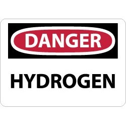 NMC 10x14 Rigid Plastic Danger Hydrogen Sign D447RB