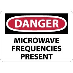 NMC 10x14 Rigid Plastic Dngr Microwave Freq Sign D454RB