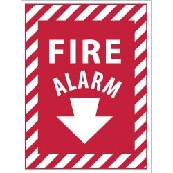 NMC 12"x9" Rigid Plastic Fire Alarm Sign FAPSER