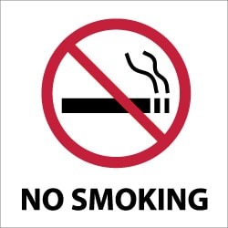 NMC 4x4" 5/pack No Smoking Label S1AP