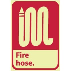 NMC Fire Hose 10x7 Vinyl Glow Fire Sign GFGA1P