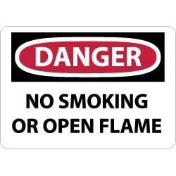NMC 10x14 Plastic Sign Danger No Smoking/flame D648RB