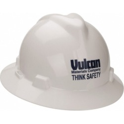 MSA Fas-trac White V-gard Hat W/vulcan Logo 475369-BL7278