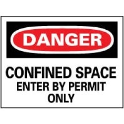 NMC 20"x28" Rigid Plastic Dngr Cnfnd Spac Kp/o Sign D162RD
