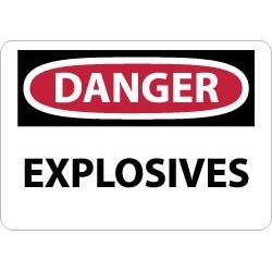 NMC 10x14 Rigid Plastic Danger Explosives Sign D435RB