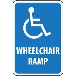 NMC Wheelchair Ramp (Message) with Handicap Symbol Graphic, 12 In