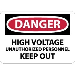 NMC 10x14 Rigid Plastic Dngr Hi Vlt Unauth Sign D444RB