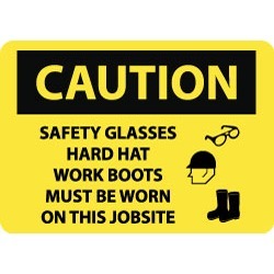 NMC Safty Glasses Hard Hat 20x28"plastic Caution Sgn C670RD
