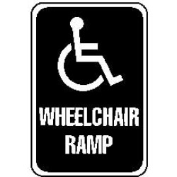 NMC Wheelchair Ramp (Message) with Handicap Symbol Graphic, 12 In