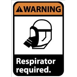 NMC Warning - Respirator Required, 7 Inch Wide x 10 Inch High, Vi