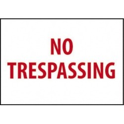 NMC 10"x14" Aluminum No Trespassing Sign M58AB