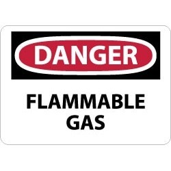 NMC 10x14 Rigid Plastic Danger Flammable Gas Sign D276RB