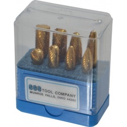 SGS Pro 8 Piece, 1/4 Inch Shank Burr Set Double Cut, Tungsten Car
