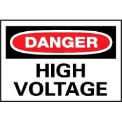 NMC 20"x28" Rigid Plastic Danger High Voltage Sign D49RD