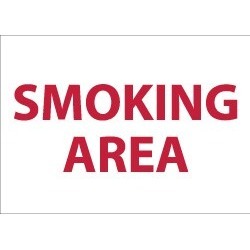 NMC 10"x14" Rigid Plastic Smoking Area Sign M44RB