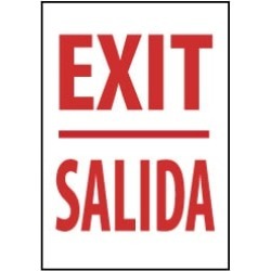 NMC 20x14 Rigid Plastic Exit/salida Sign M353RC