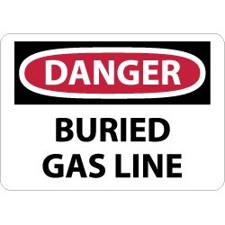 NMC 10x14 Rigid Plastic Dnger Buried Gasline Sign D234RB