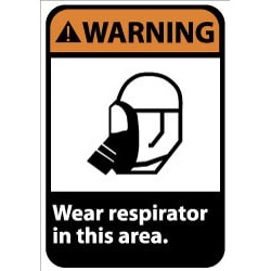 NMC Warning - Wear Respirator in This Area, 10 Inch Wide x 14 Inc