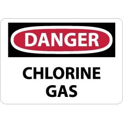 NMC Chlorine Gas 10x14"plastic Danger Sign D484RB