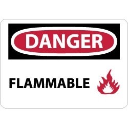 NMC Flammable 10x14"plastic Danger Sign D531RB