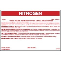 NMC 6-1/2x10" Nitrogen Container Label HC283P