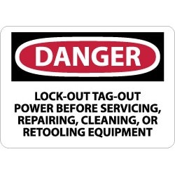 NMC 7x10 Rigid Plastic Dngr Lockout Tagout Sgn D303R