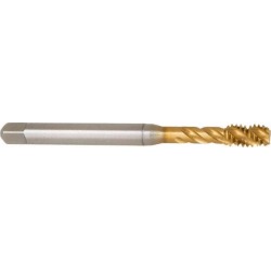 Emuge 1/4-20 UNC, 3 Flute, TiN Coated, Cobalt Spiral Flute Tap Bo