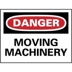 NMC 7x10 Rigid Plastic Dngr Moving Machnery Sign D305R