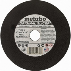 Metabo 6 Inch Diameter, 60 Grit, Aluminum Oxide Cutoff Wheel for