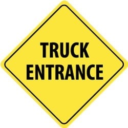 NMC Truck Entrance, 24 Inch Square, Aluminum Traffic Control Sign
