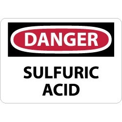 NMC 10x14 Rigid Plastic Dnger Sulfuric Acid Sign D85RB