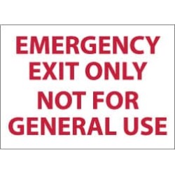 NMC 10"x14" Rigid Plastic Emergency Exit Only Sign M45RB