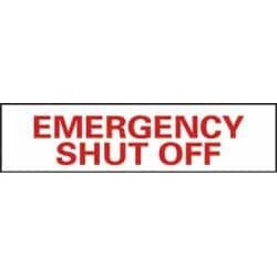NMC 4x12 Rigid Plastic Emergency Shut Off Sign M347R