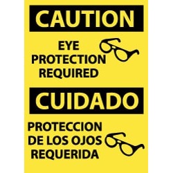 NMC 10x14 Plastic Sign Caution Bilng Eye Protctn ESC701RB