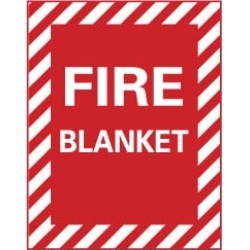 NMC 12"x9" Rigid Plastic Fire Blanket Sign FBPR