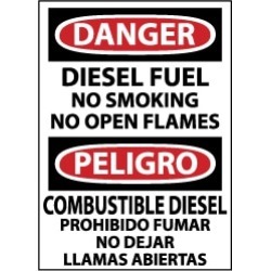 NMC 10x14 Plastic Sign Danger Bilng Diesel No ESD467RB
