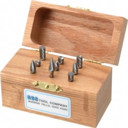 SGS Pro 9 Piece, 1/8 Inch Shank Burr Set Double Cut, Tungsten Car