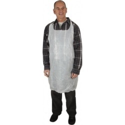 PRO-SAFE 42 Inch Long x 24 Inch Wide, Disposable Bib Apron White,