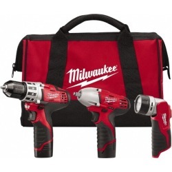 Milwaukee Tool 3 Piece, Cordless Tool Combination Kit Lithium-Ion