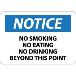 NMC 10x14 Aluminum No Smk/eat/drnk Sign N32AB