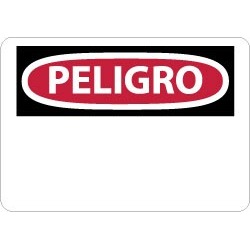 NMC Blank 10x14 Plastic Peligro Sign SPD1RB